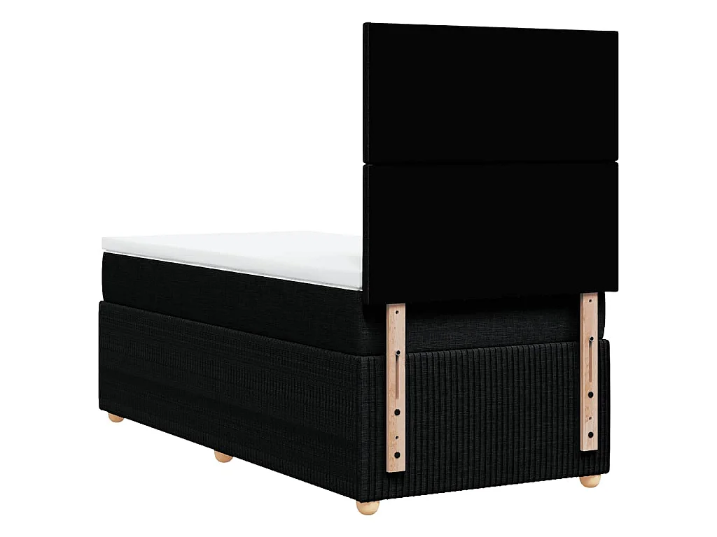 Giroletto a Molle con Materasso Nero 80x200 cm inTessuto