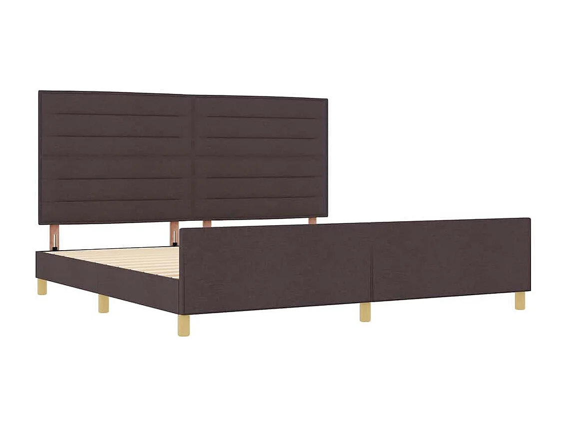 Bedframe met hoofdeinde Donkerbruin 200 x 200 cm Stof