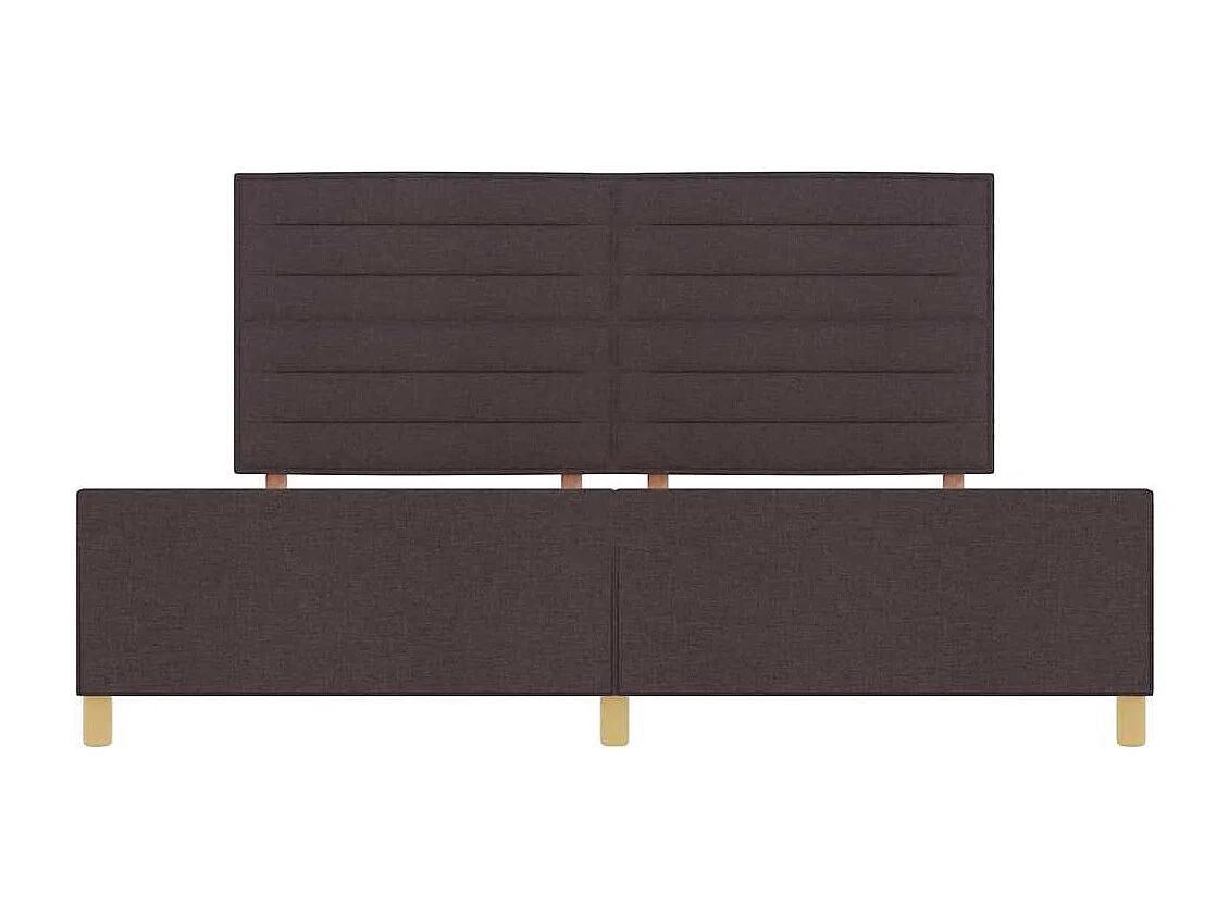 Cadre de lit avec tête de lit Marron foncé 200 x 200 cm tissu