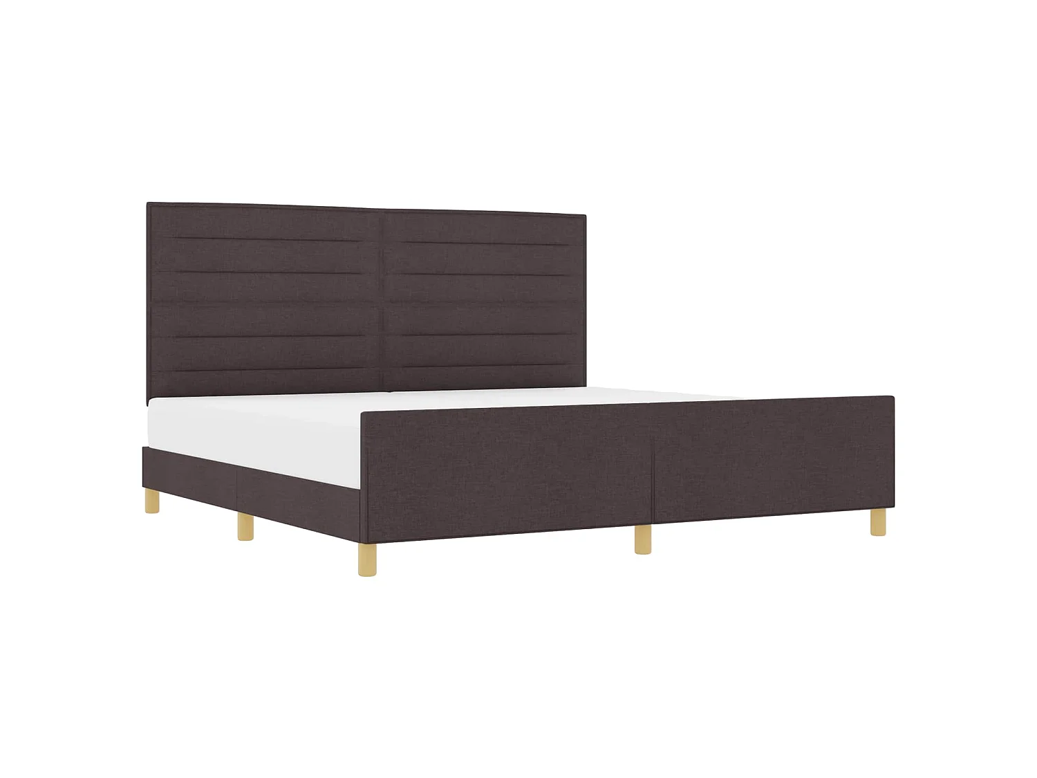 Estrutura da Cama Castanho escuro 200 x 200 cm tecido