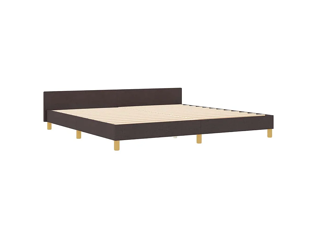 Estrutura da Cama Castanho escuro 200 x 200 cm tecido