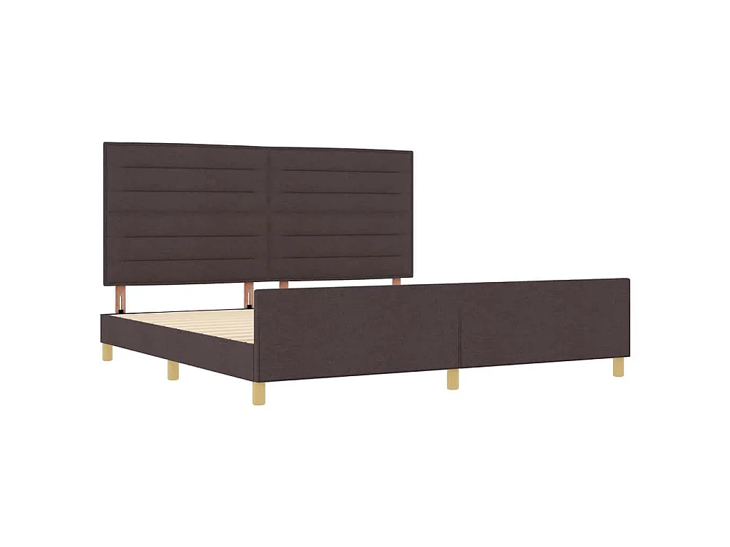 Estrutura da Cama Castanho escuro 200 x 200 cm tecido