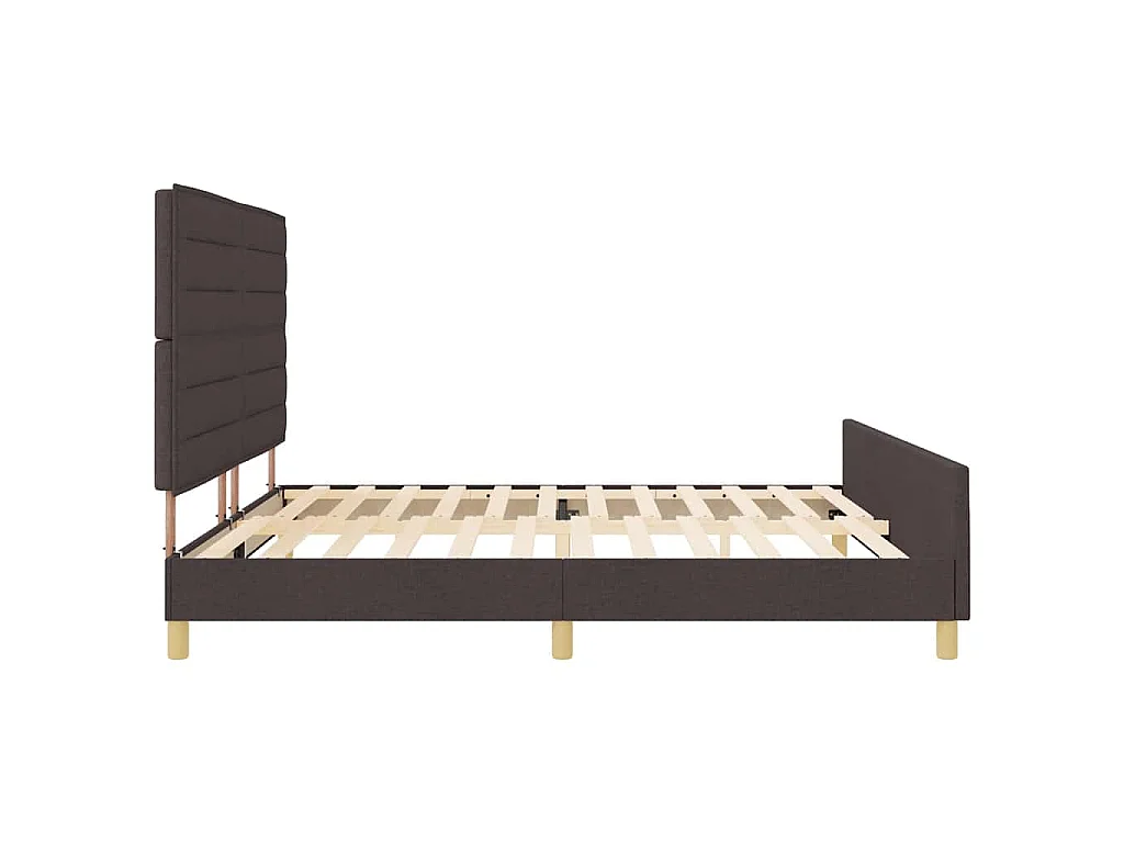 Estrutura da Cama Castanho escuro 200 x 200 cm tecido