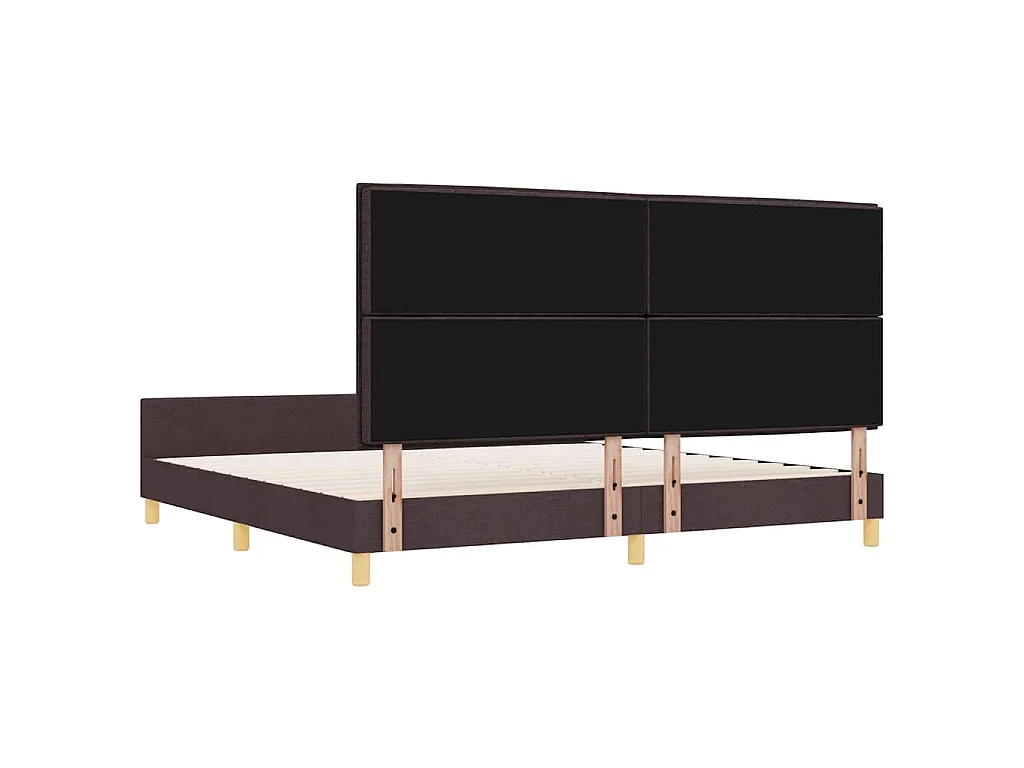 Estrutura da Cama Castanho escuro 200 x 200 cm tecido