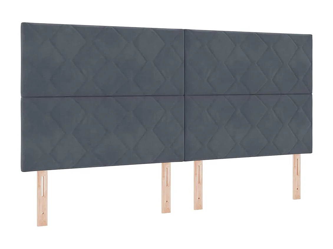 Boxspringbett mit Kopfteil Dunkelgrau 200 x 200 cm Samt