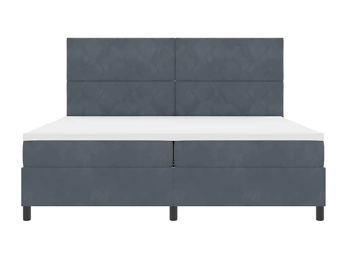 Boxspringbett mit Kopfteil Dunkelgrau 200 x 200 cm Samt