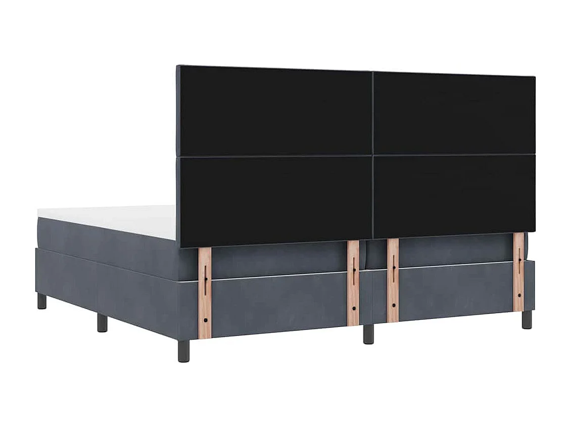Boxspringbett mit Kopfteil Dunkelgrau 200 x 200 cm Samt