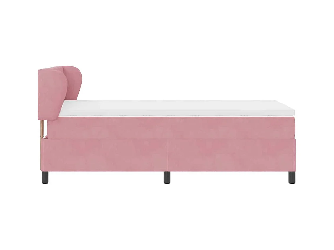 Lit à ressorts avec matelas gris foncé 80x200 cm en velours