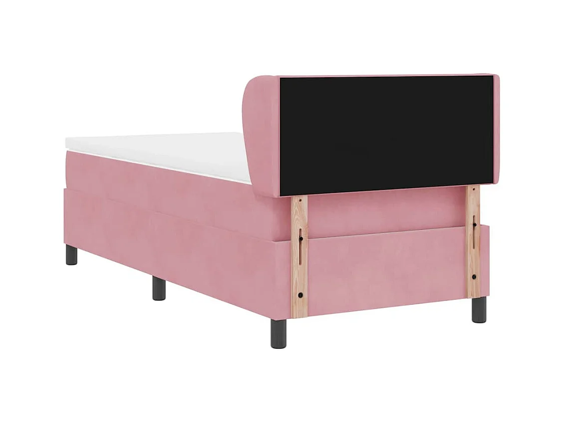 Lit à ressorts avec matelas gris foncé 80x200 cm en velours