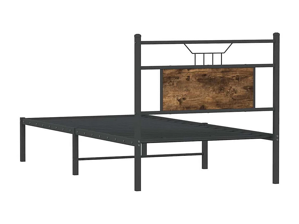 Cadre de lit sans matelas chêne fumé 80x200cm bois d'ingénierie