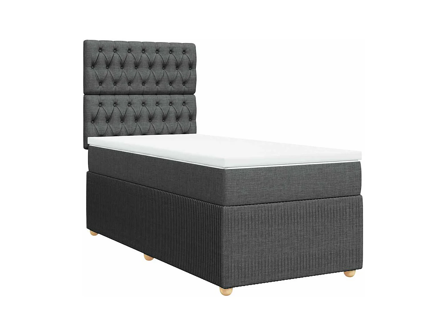 Sommier à lattes de lit avec matelas Gris foncé 80x200 cm Tissu
