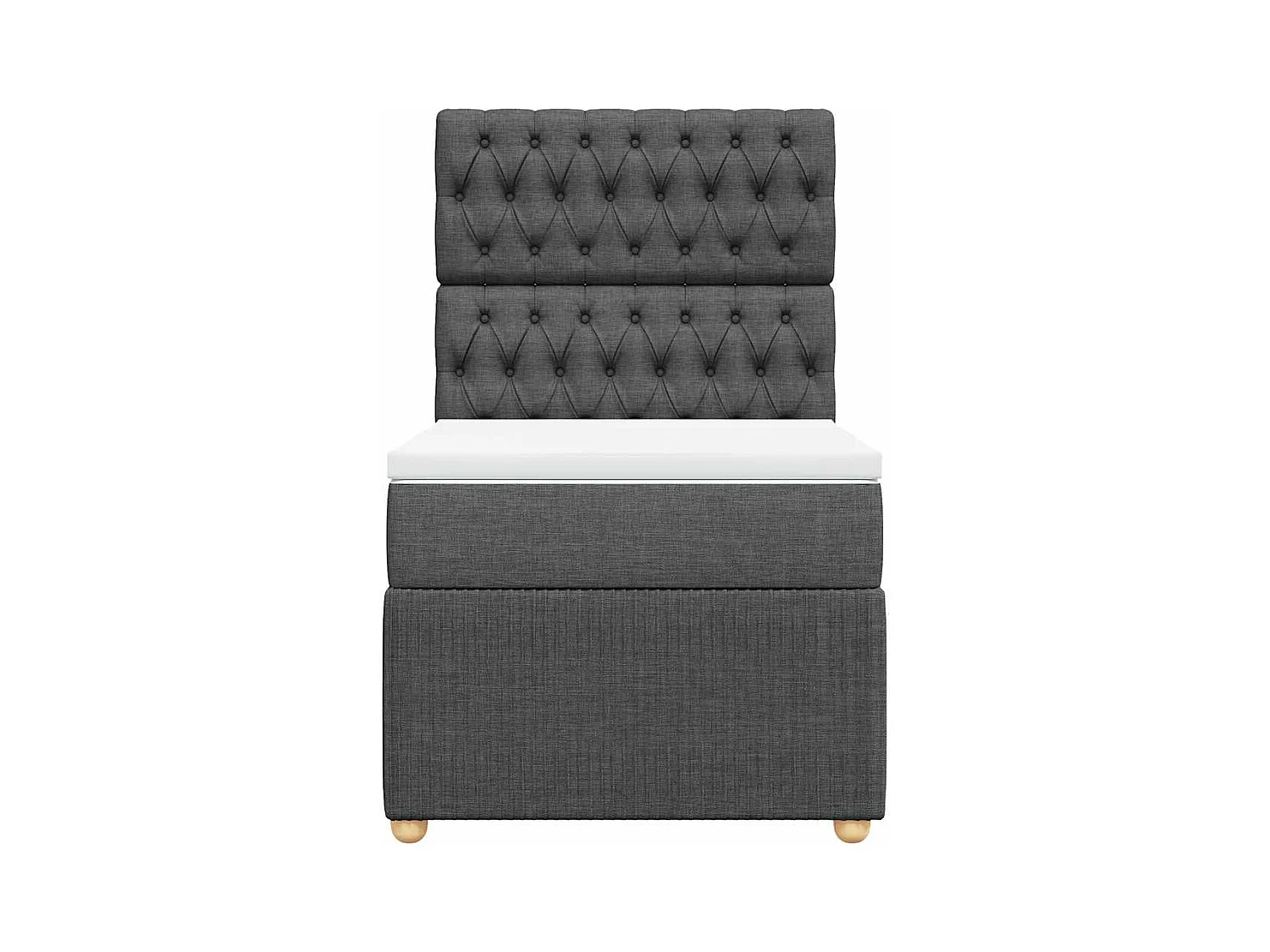 Sommier à lattes de lit avec matelas Gris foncé 80x200 cm Tissu