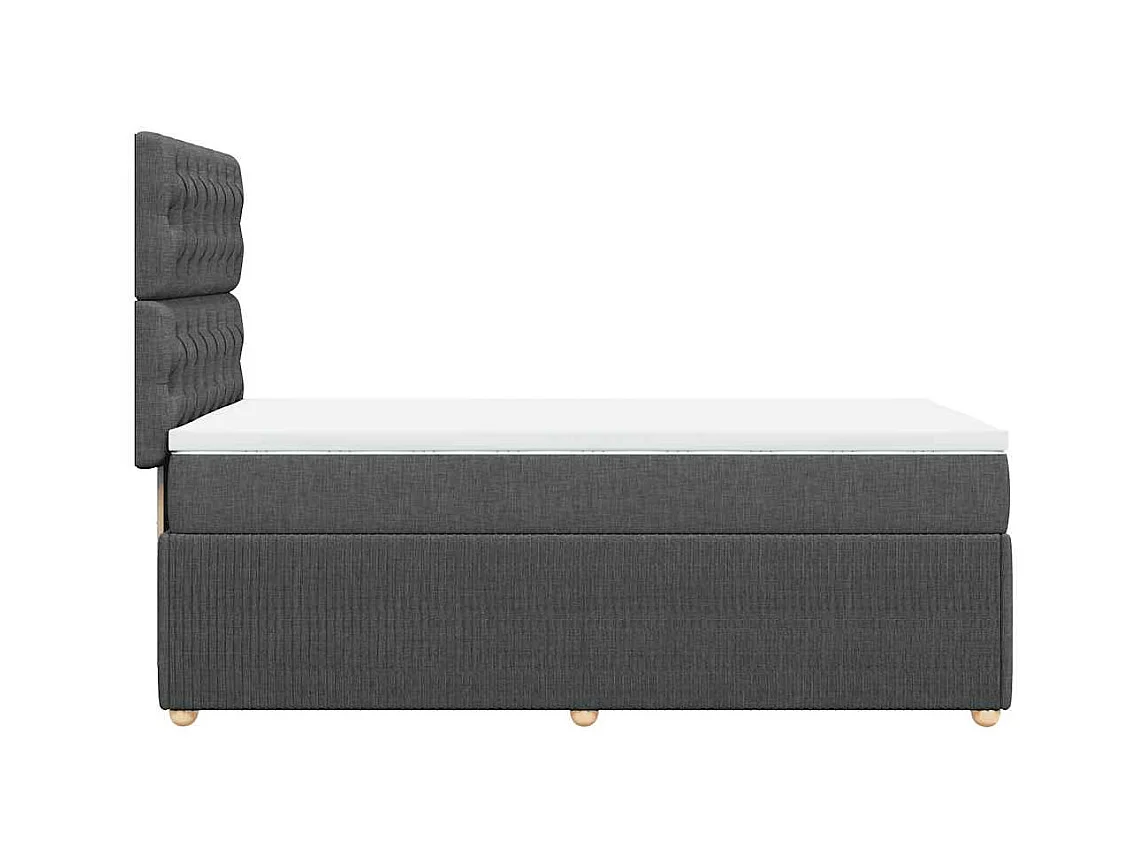 Sommier à lattes de lit avec matelas Gris foncé 80x200 cm Tissu