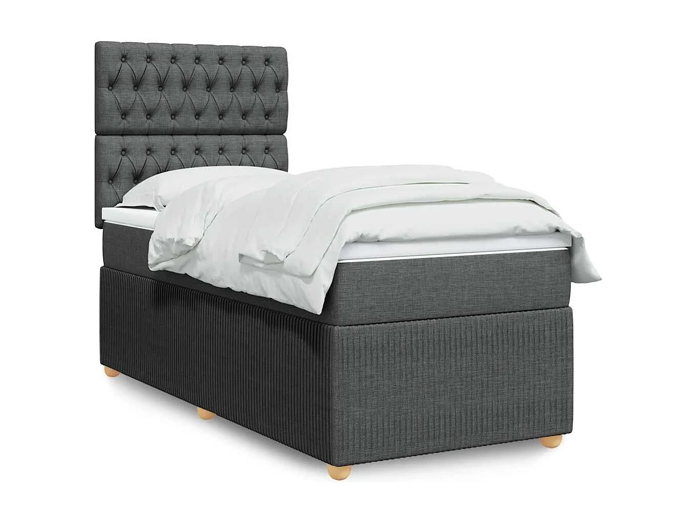 Cama com molas/colchão 80x200 cm tecido cinzento-escuro
