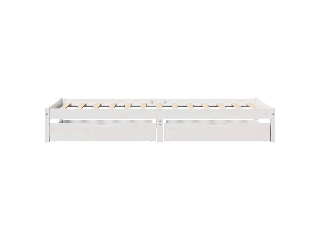 Bedframe zonder matras massief grenenhout wit 75x190 cm