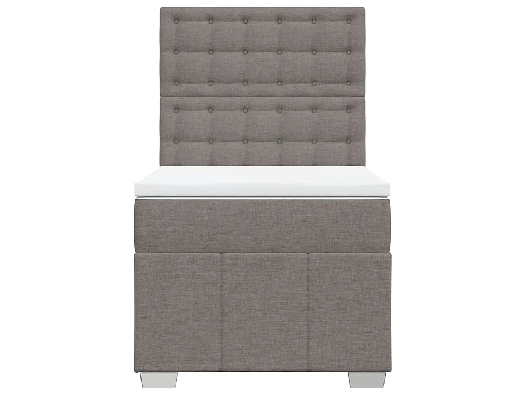 Cama com molas/colchão 80x200 cm tecido castanho-acinzentado