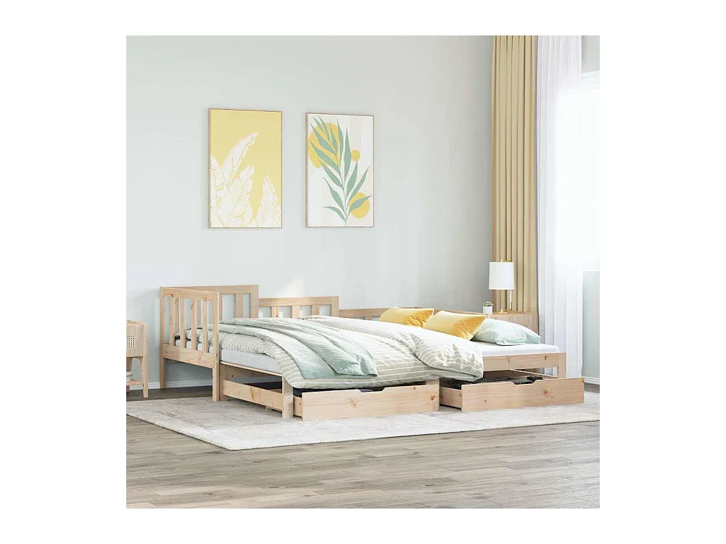 Sofá cama nido con cajones sin colchón 80x200 cm