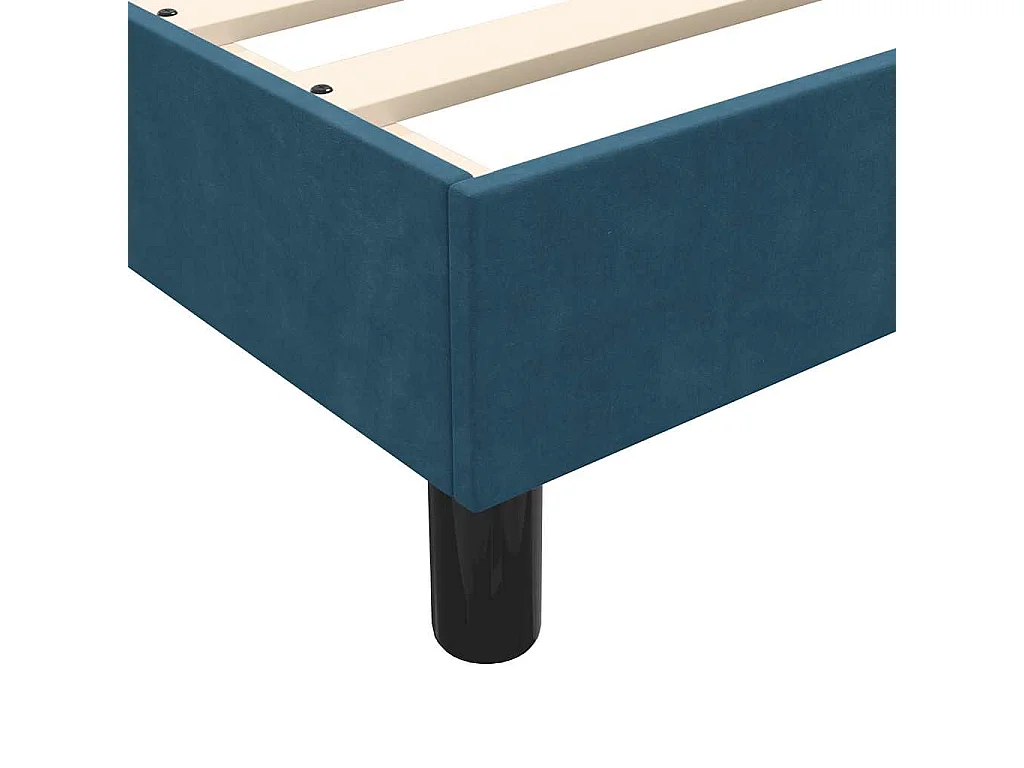 Sommier à lattes de lit et matelas bleu foncé 80x220 cm velours