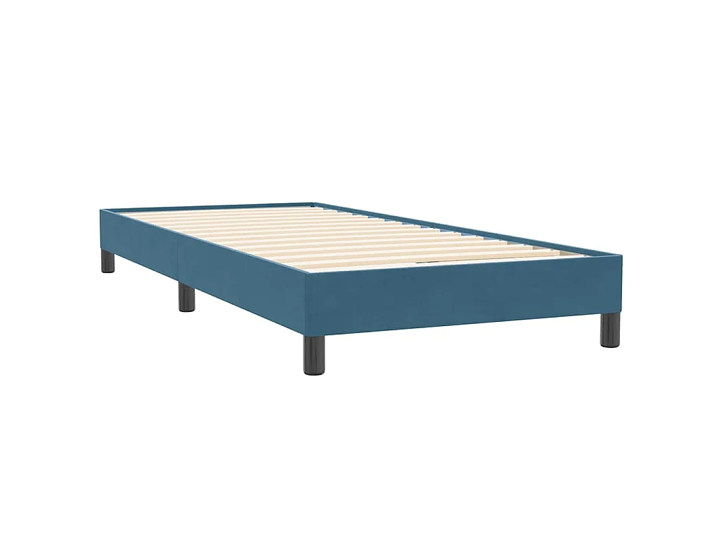 Giroletto a Molle con Materasso Blu Scuro 80x220 cm Velluto