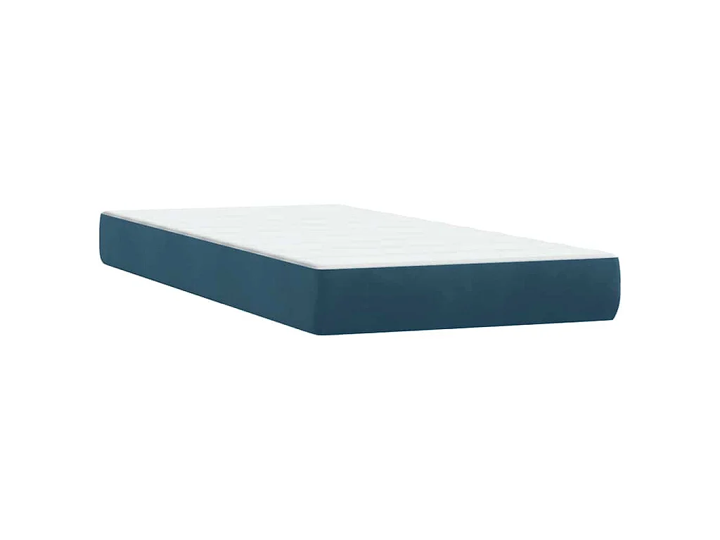 Giroletto a Molle con Materasso Blu Scuro 80x220 cm Velluto
