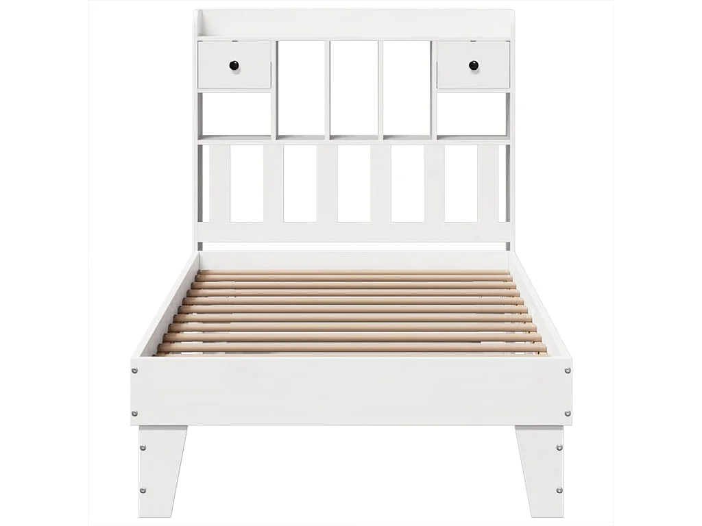 Cadre de lit sans matelas blanc 75x190 cm bois de pin massif