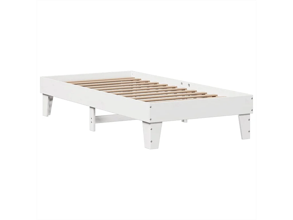 Cadre de lit sans matelas blanc 75x190 cm bois de pin massif