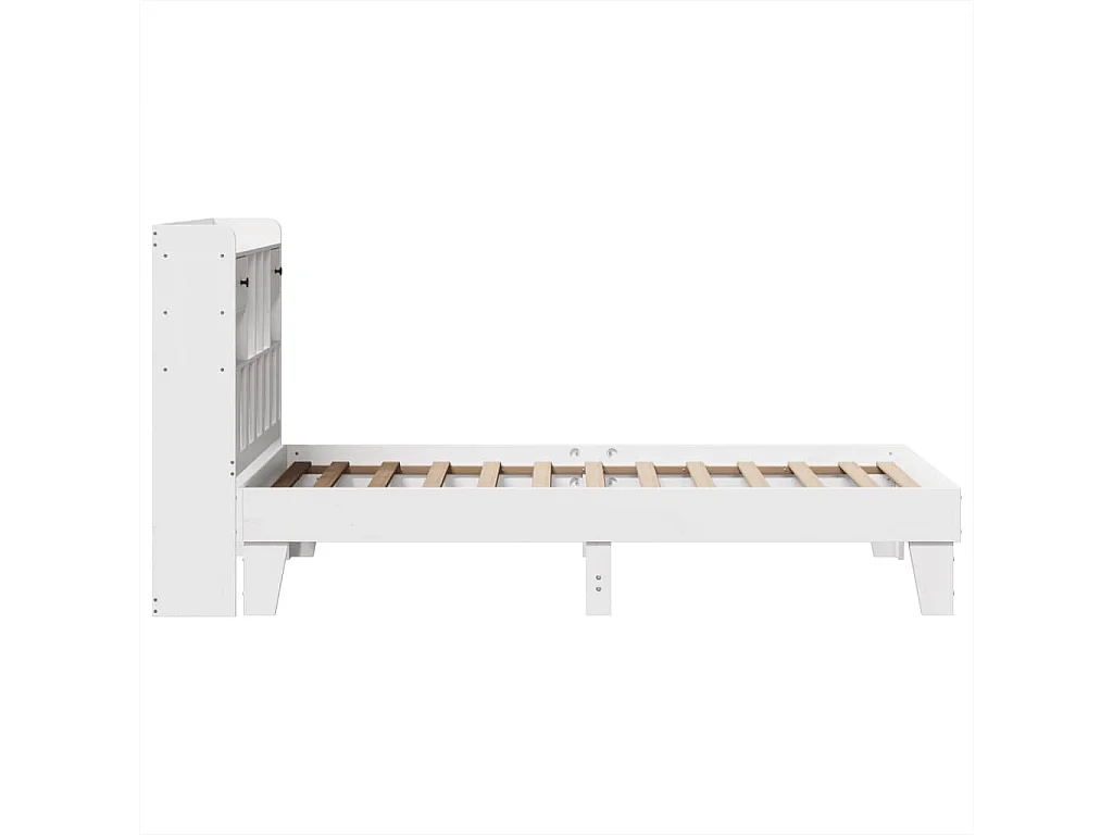 Cadre de lit sans matelas blanc 75x190 cm bois de pin massif