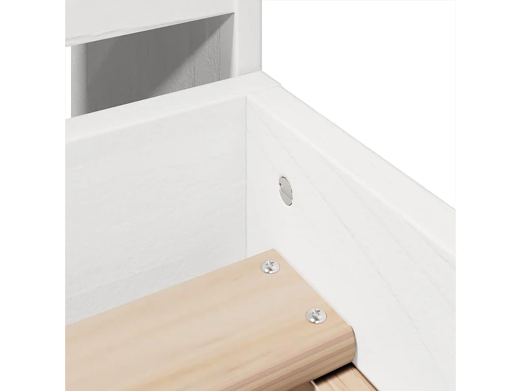 Cadre de lit sans matelas blanc 75x190 cm bois de pin massif