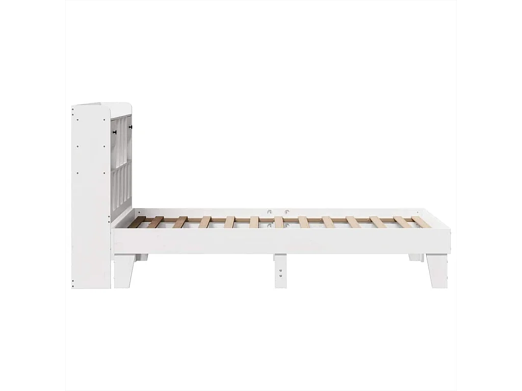 Massivholzbett ohne Matratze Weiß 75x190 cm Kiefernholz