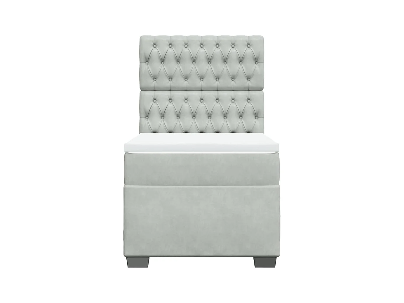 Boxspringbett mit Matratze Hellgrau 80x200 cm Samt