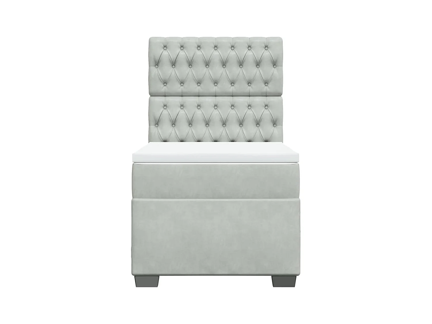 Boxspringbett mit Matratze Hellgrau 80x200 cm Samt