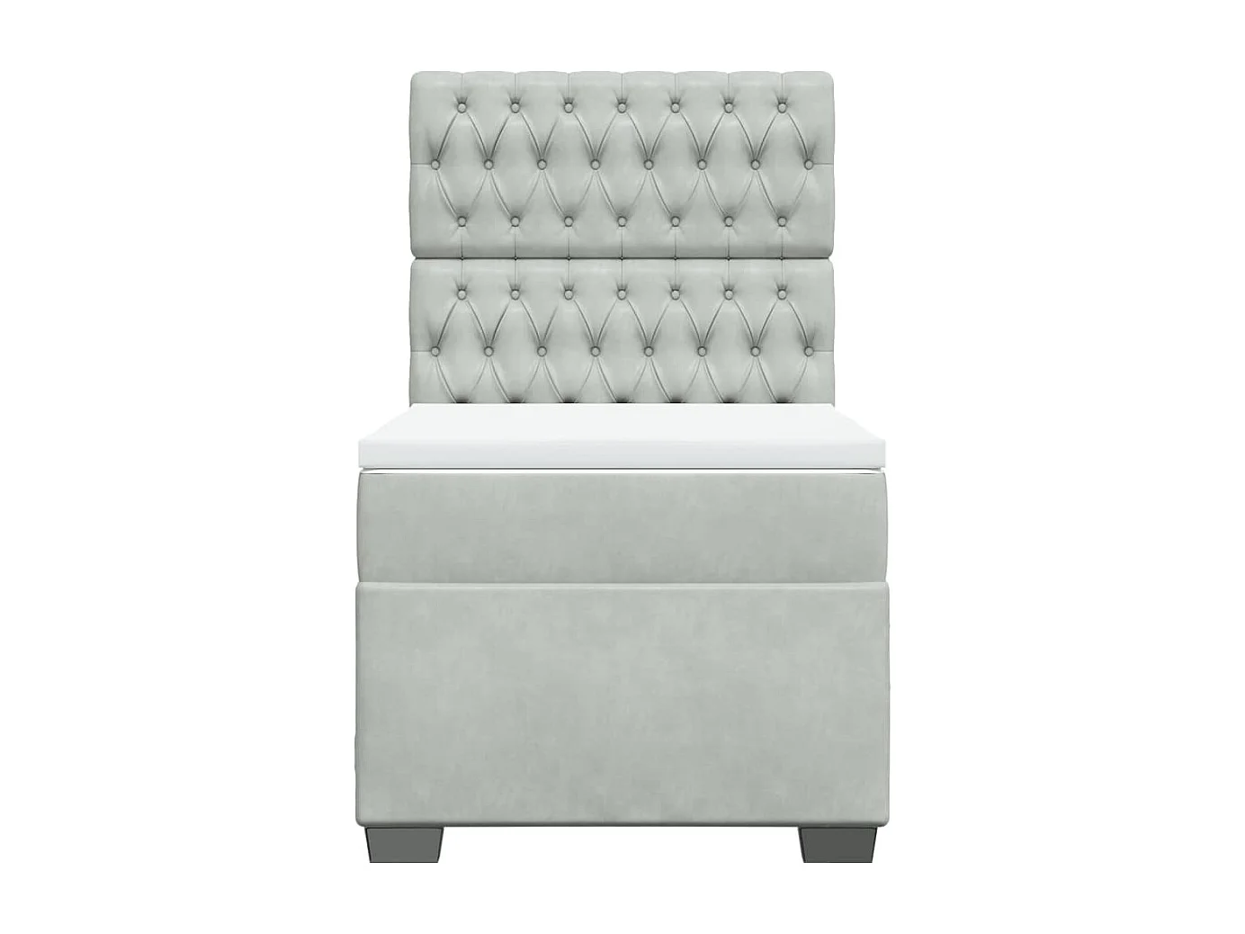 Sommier à lattes de lit et matelas Gris clair 80x200 cm Velours