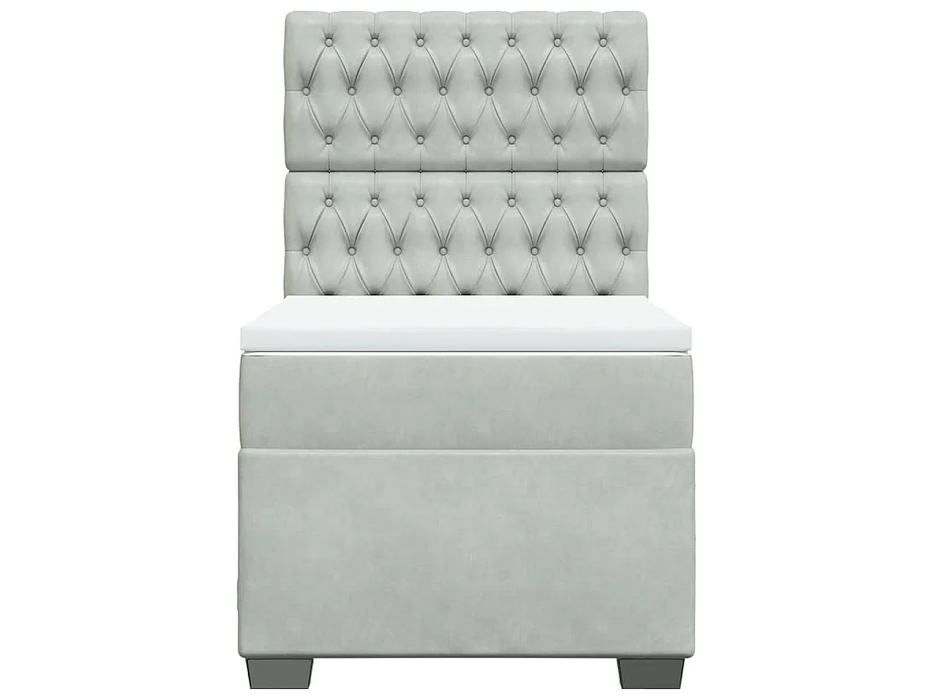 Boxspringbett mit Matratze Hellgrau 80x200 cm Samt