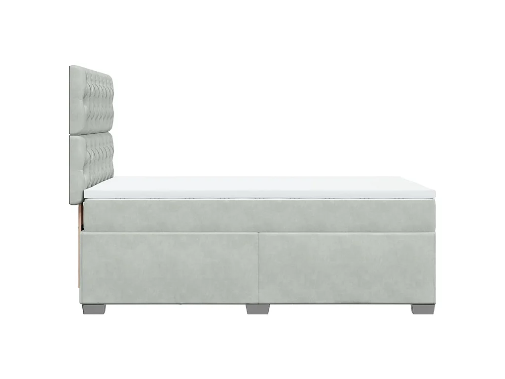 Boxspringbett mit Matratze Hellgrau 80x200 cm Samt