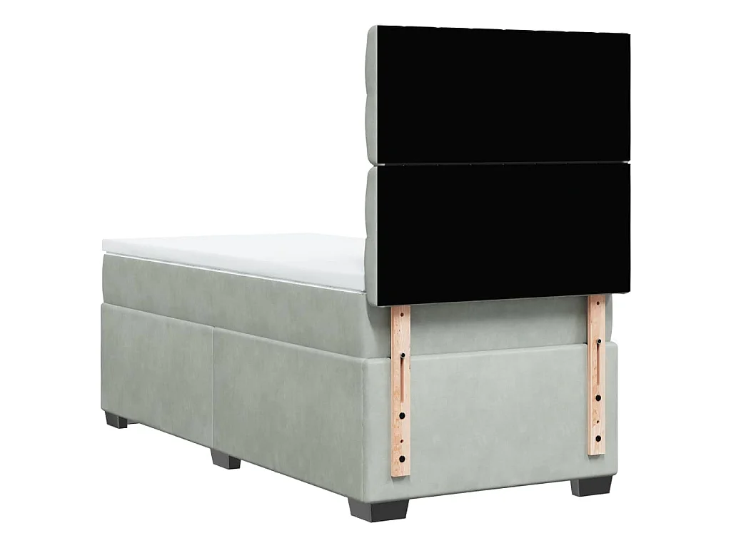 Boxspringbett mit Matratze Hellgrau 80x200 cm Samt