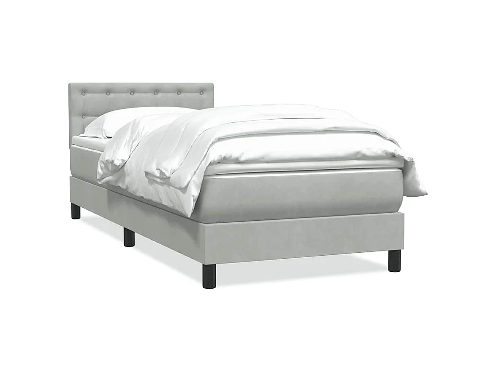 Boxspring met matras fluweel lichtgrijs 80x210 cm