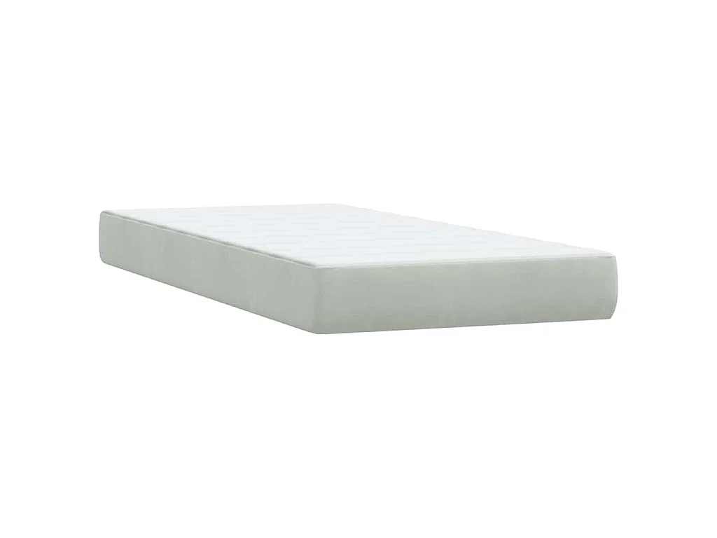 Boxspring met matras fluweel lichtgrijs 80x210 cm
