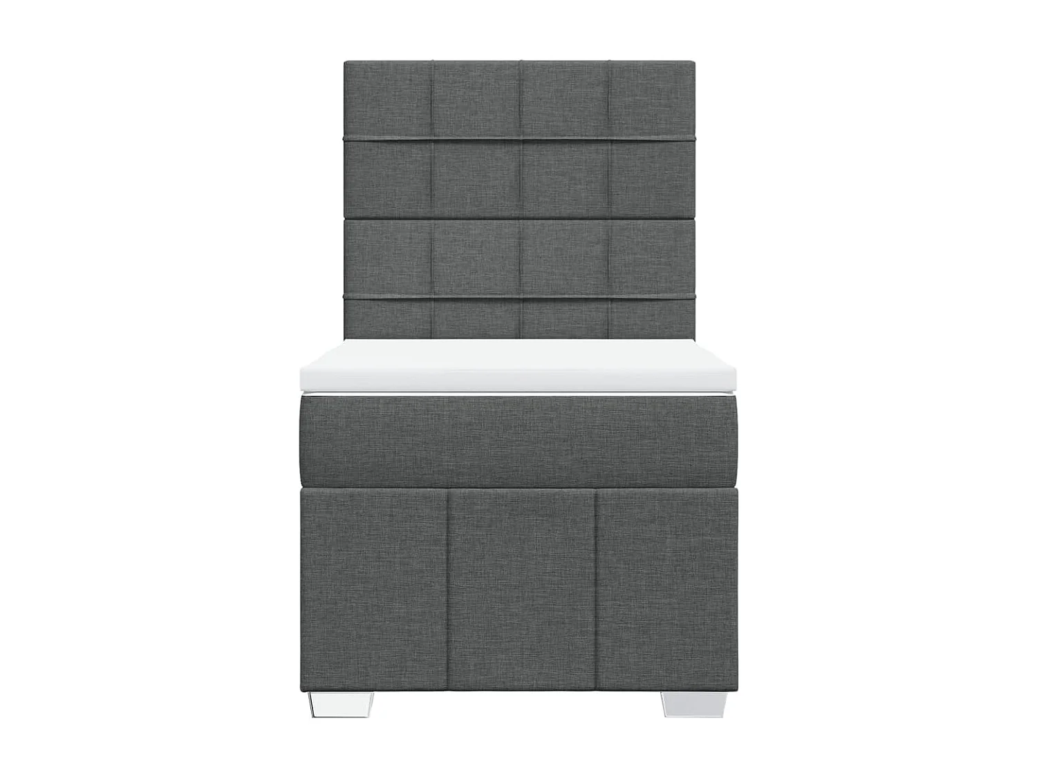 Boxspringbett mit Matratze Dunkelgrau 80x200 cm Stoff