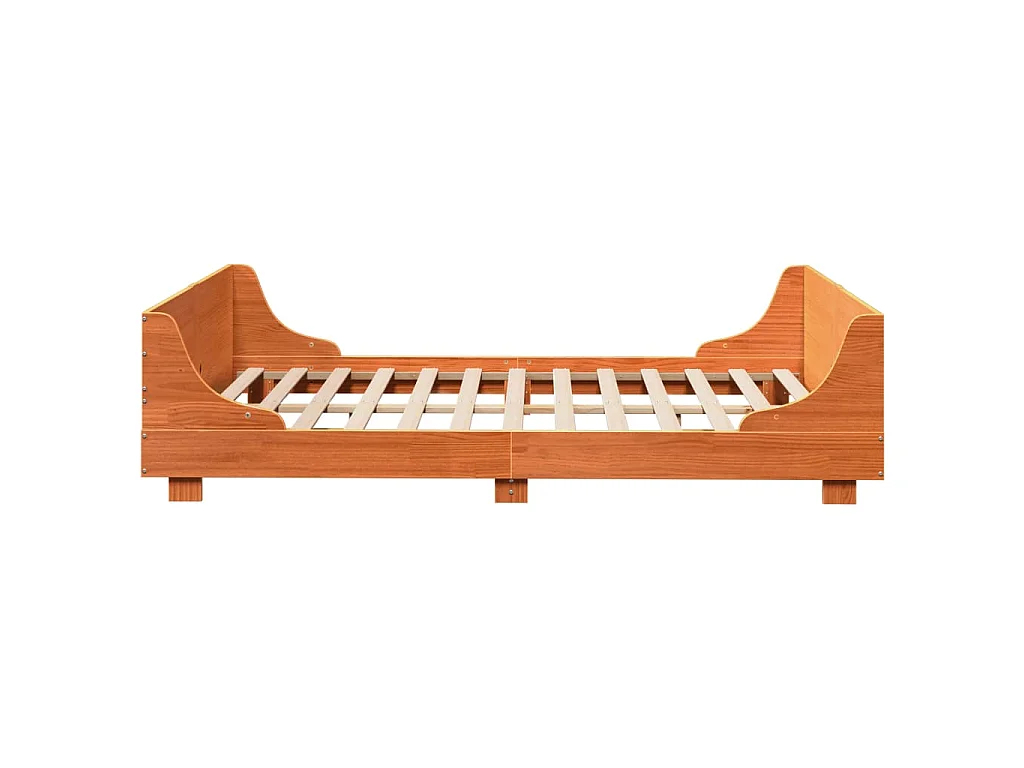 Estructura de cama sin colchón madera maciza marrón 135x190 cm