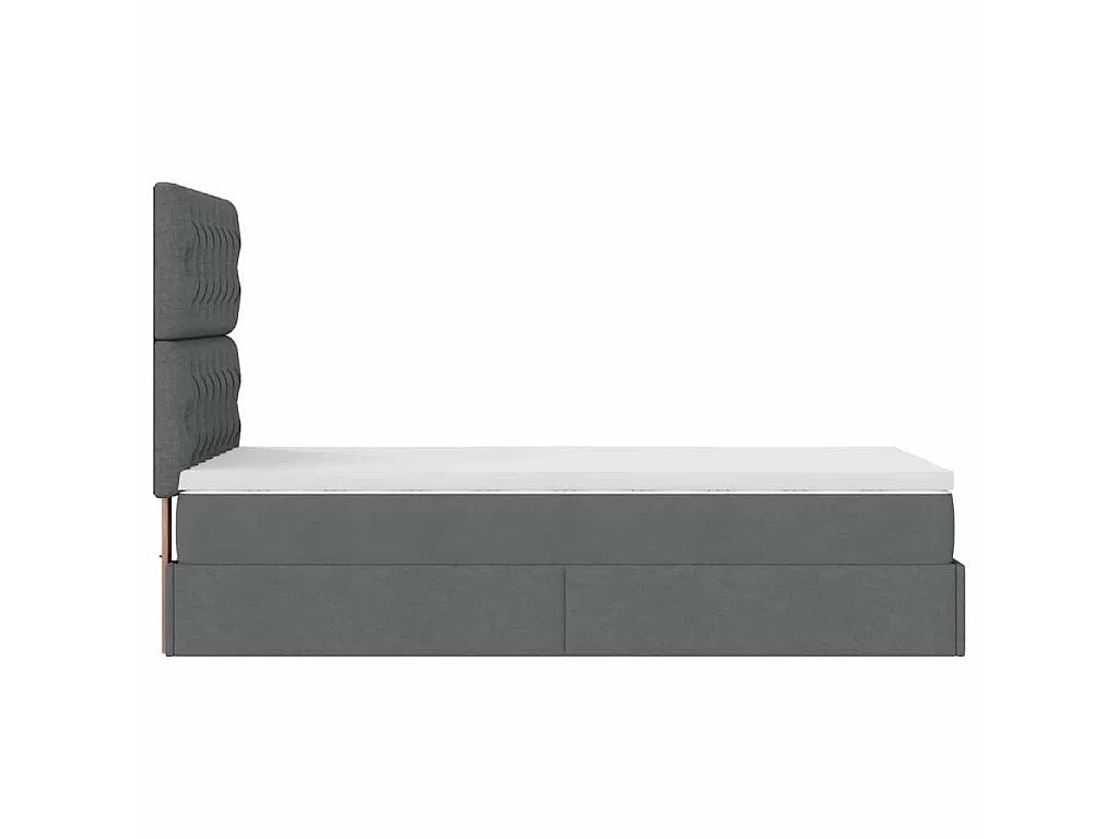 Estrutura cama otomana colchão 80x200 cm tecido cinzento escuro