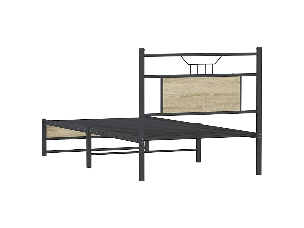 Cadre de lit sans matelas chêne sonoma 75x190 cm