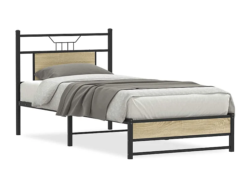 Cadre de lit sans matelas chêne sonoma 75x190 cm