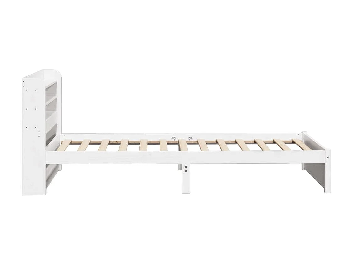 Giroletto con Testiera Bianco 75x190 cm Legno Massello di Pino