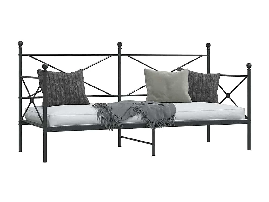 Lit de repos sans matelas noir 80x200 cm acier