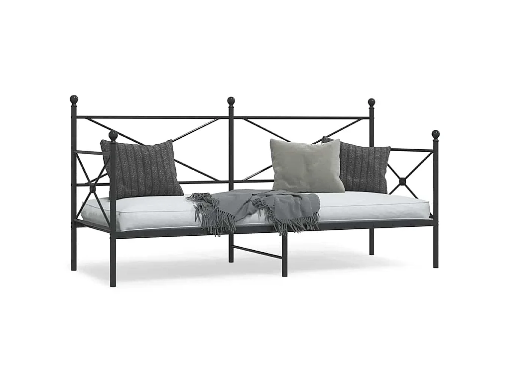 Dormeuse senza Materasso Nero 80x200 cm in Acciaio