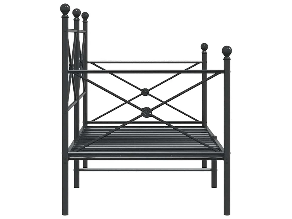 Dormeuse senza Materasso Nero 80x200 cm in Acciaio