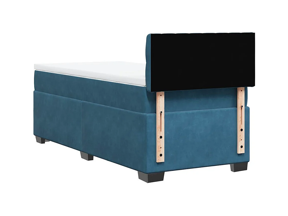 Giroletto a Molle con Materasso Blu 80x200 cm in Velluto