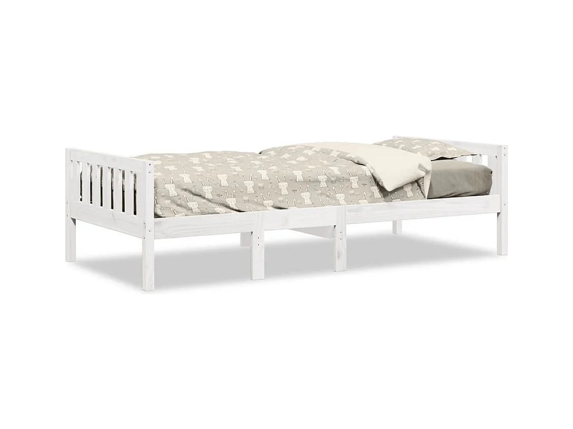 Lit pour enfants sans matelas blanc 80x200cm bois de pin massif