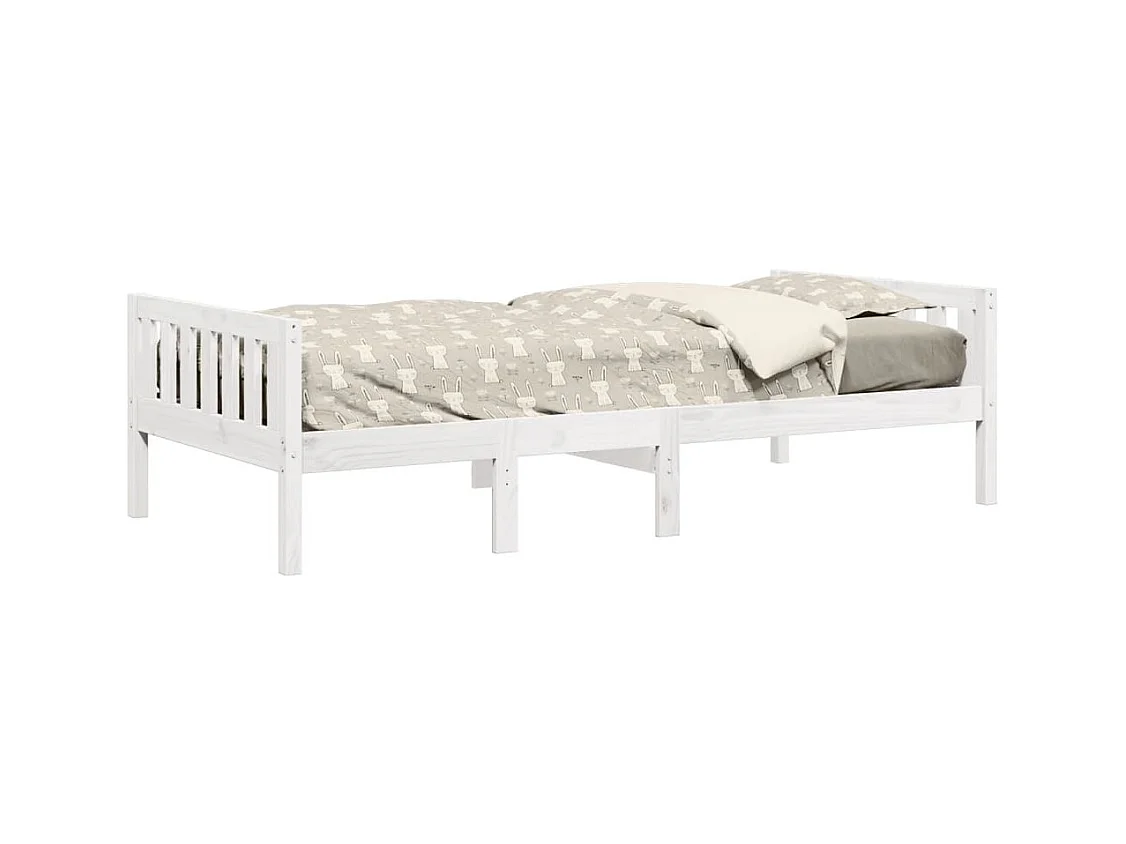 Lit pour enfants sans matelas blanc 80x200cm bois de pin massif