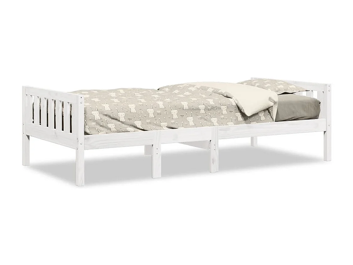 Lit pour enfants sans matelas blanc 80x200cm bois de pin massif